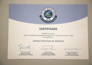 Município de Albufeira distinguido com “Selo de Qualidade Exemplar da Água para Consumo Humano”