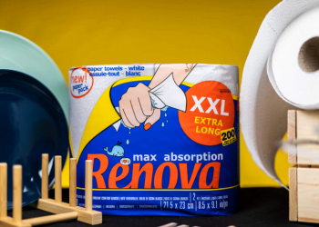 Renova lança Rolos de cozinha com embalagem de papel