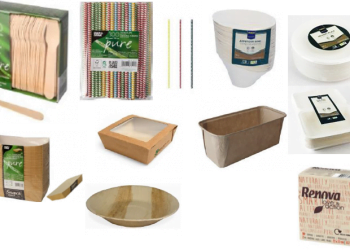 Makro cozinha sustentável com produtos biodegradáveis e compostáveis