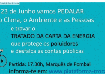 ZERO e TROCA promovem “bicicletada” em prol do planeta e contra o Tratado que bloqueia a transição energética